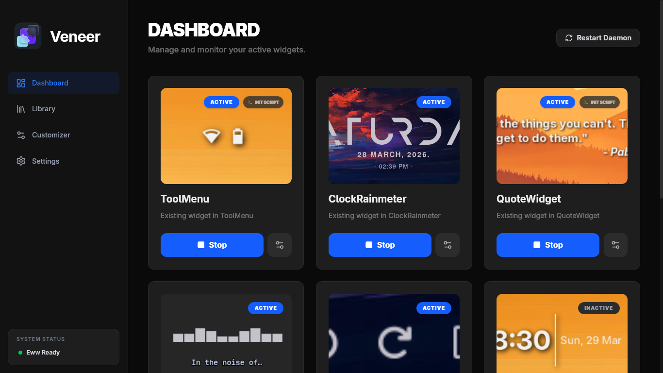 Veneer Dashboard Preview